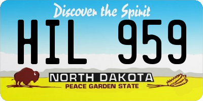 ND license plate HIL959