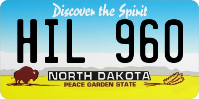 ND license plate HIL960