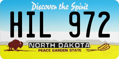 ND license plate HIL972