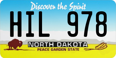 ND license plate HIL978