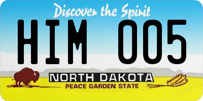 ND license plate HIM005