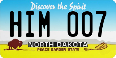 ND license plate HIM007