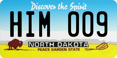ND license plate HIM009