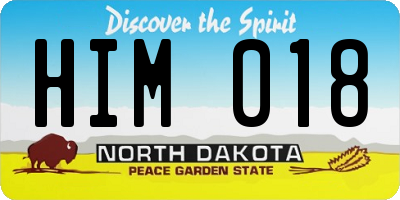ND license plate HIM018