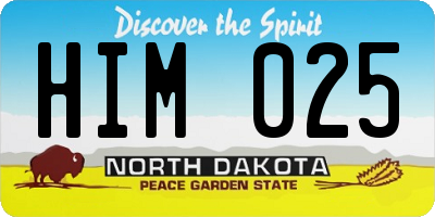 ND license plate HIM025