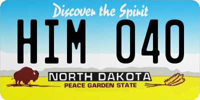 ND license plate HIM040