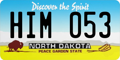 ND license plate HIM053