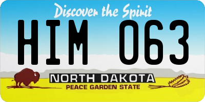 ND license plate HIM063