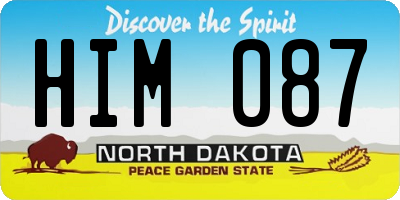 ND license plate HIM087