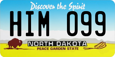 ND license plate HIM099