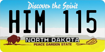 ND license plate HIM115