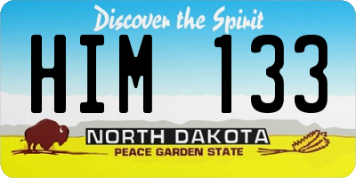 ND license plate HIM133