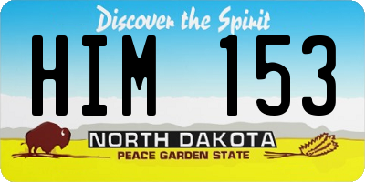 ND license plate HIM153