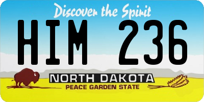 ND license plate HIM236