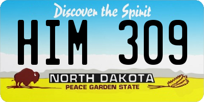 ND license plate HIM309