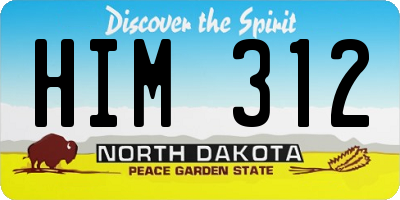 ND license plate HIM312