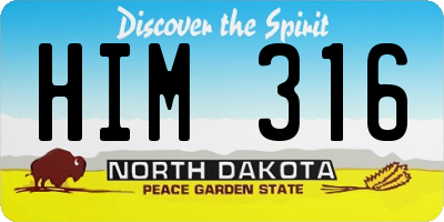 ND license plate HIM316