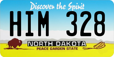 ND license plate HIM328