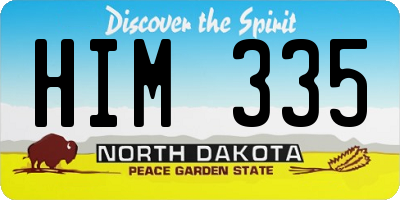 ND license plate HIM335