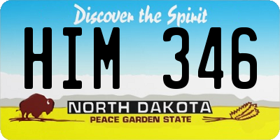 ND license plate HIM346