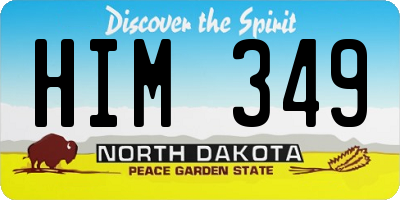 ND license plate HIM349