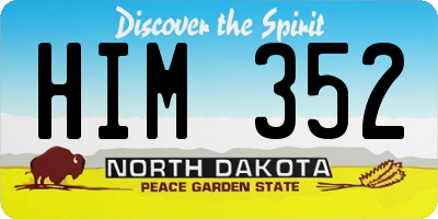 ND license plate HIM352