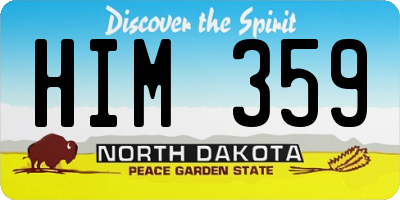 ND license plate HIM359
