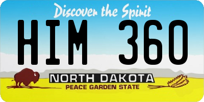 ND license plate HIM360