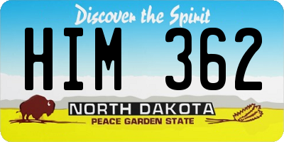 ND license plate HIM362