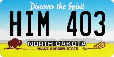 ND license plate HIM403