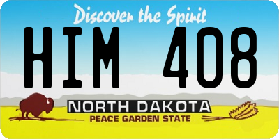 ND license plate HIM408