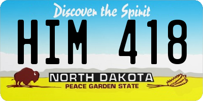 ND license plate HIM418