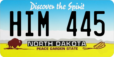 ND license plate HIM445