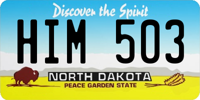 ND license plate HIM503