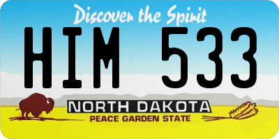 ND license plate HIM533