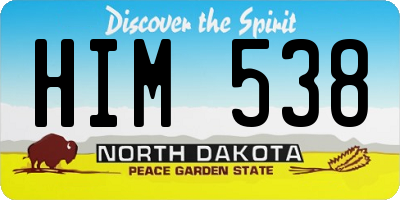 ND license plate HIM538