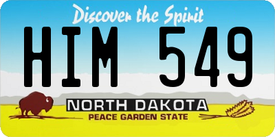 ND license plate HIM549