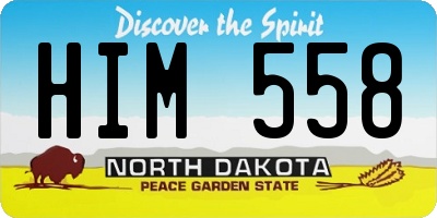 ND license plate HIM558