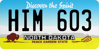 ND license plate HIM603