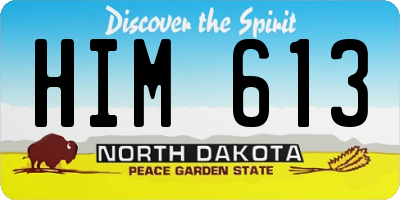 ND license plate HIM613