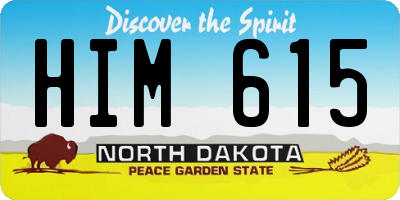 ND license plate HIM615