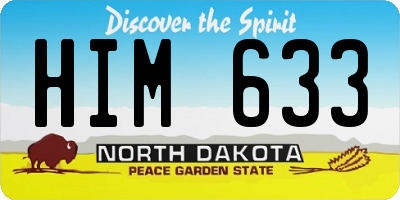 ND license plate HIM633