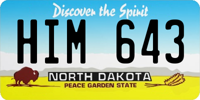 ND license plate HIM643