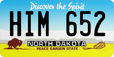 ND license plate HIM652
