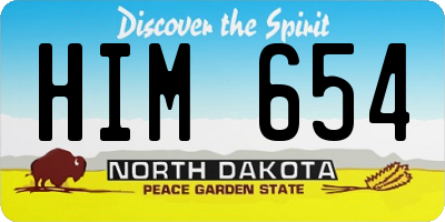 ND license plate HIM654