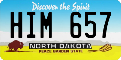 ND license plate HIM657