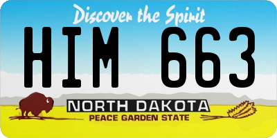 ND license plate HIM663