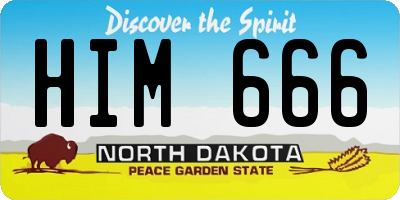 ND license plate HIM666