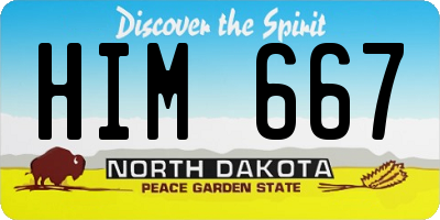 ND license plate HIM667