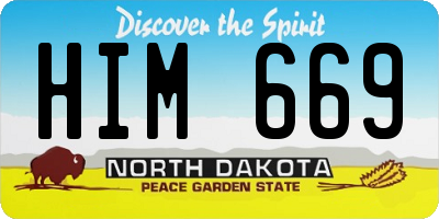 ND license plate HIM669